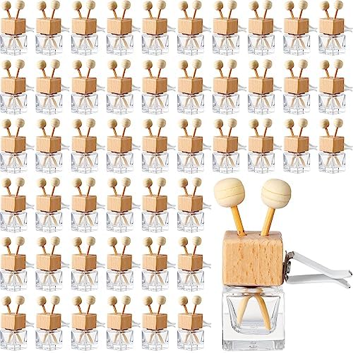 Zubebe 60 Pcs Car Diffuser Vent Clip Empty Diffuser Bottle, Clear