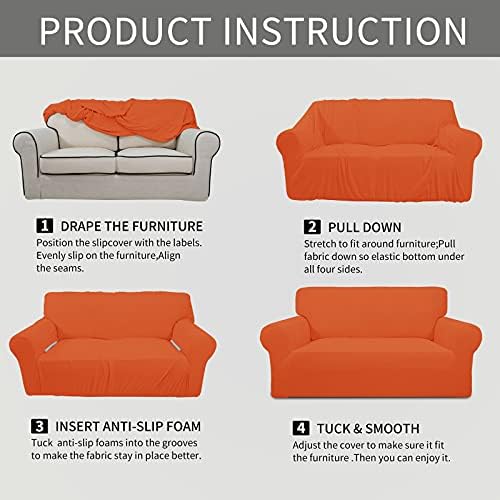 Easy-Going Stretch Chair Slipcover with Arm Washable Orange