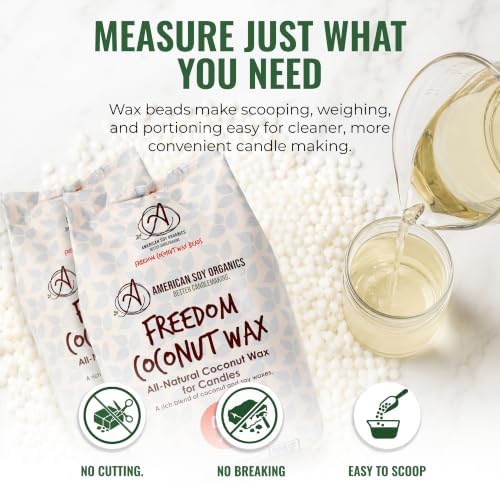 American Soy Organics Freedom Coconut Soy Wax Beads, Candle Wax, 10 lbs