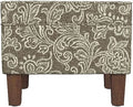 Spatial Order 22" Dinah Collection Storage Ottoman - Brown Jacobean Print
