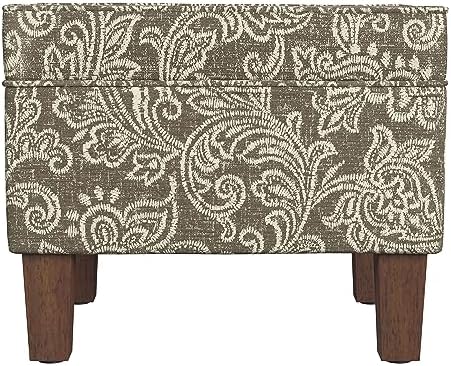 Spatial Order 22" Dinah Collection Storage Ottoman - Brown Jacobean Print
