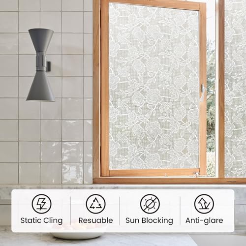 ADD.HERES Window Privacy Film, Glass Decorative Static Cling, 17.5" x 78.7"