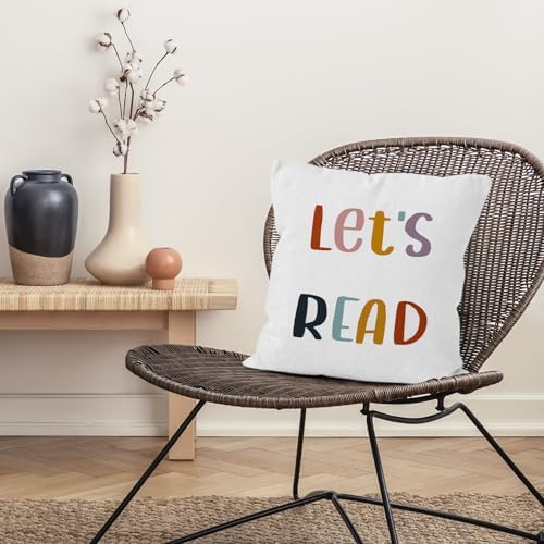 Classroom Reading Nook Throw Pillow Covers, Reading Corner Classroom Book Nook Decorative Pillow Covers for Nursery Library Playroom, Boho Classroom Decor, Book Lovers Decor Pillow Covers 18x18