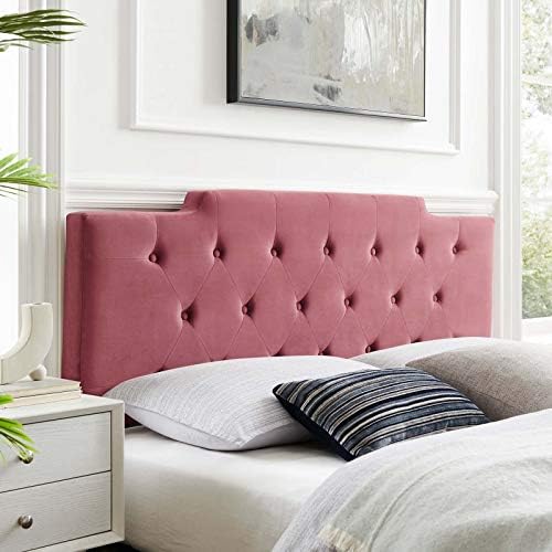 Modway MOD-6186-DUS Juliet Tufted King/California King Performance Velvet Headboard, Dusty Rose