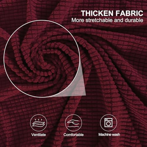 2 Pieces Stretch Chair Cover For Sofa Slipcover, 1 Seat, Burgundy