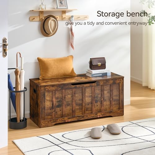 VANKILEY 43.3" Storage Chest Extra Large, Storage Bench.(Rustic Brown)