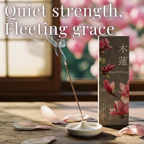 Magnolia Premium Japanese Incense Sticks 60sticks Coreless Low Smoke Natural Charcoal Free Non Toxic Temple Kyoto Aroma Aromatherapy Meditation Calming Stress Relief Relaxation Yoga Zen TOMORI