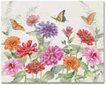 CounterArt Zinnias & Butterflies 3mm Tempered Glass Cutting Board