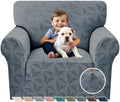 YEMYHOM 1 Piece Stretch Chair Sofa Slipcovers Couch Covers for 1 Seat, Jacquard Armchair Covers with Non-Slip Elastic Bottom, Thickened Furniture Protector for Dogs Pets kids (Small, Dark Gray）