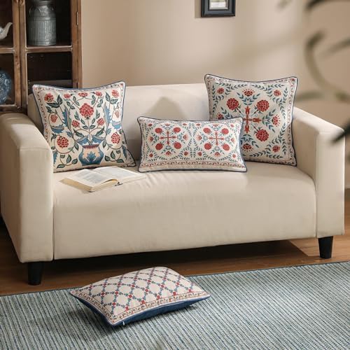 patdrea Designer French Vintage Throw Pillow Cover,18"x18",Set of 2