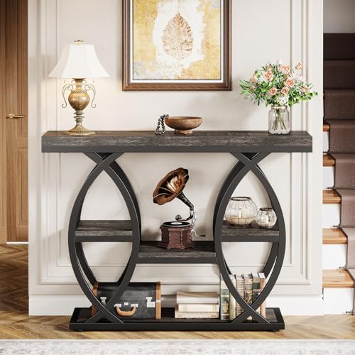 Tribesigns 39.4" Console Table, Sofa Table, Accent Tables, Black Brown