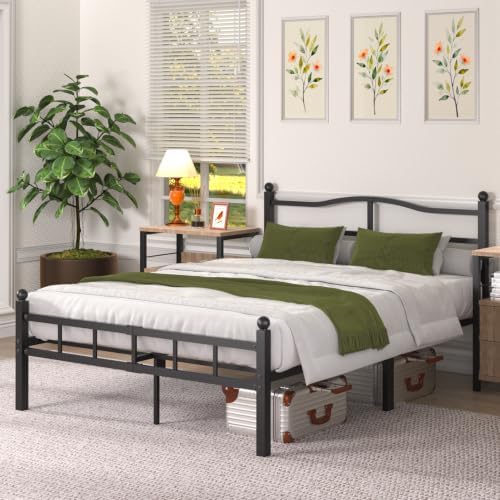 14 Inch King Bed Frame with Headboard and Footboard