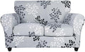 SearchI Stretch Sofa Cover Printed Couch Cover, Floral Pattern 3 Pieces Loveseat Slipcover with 2 Separate Cushion Cover, Washable Furniture Protector for Living Room(Loveseat, Leaf Pattern)