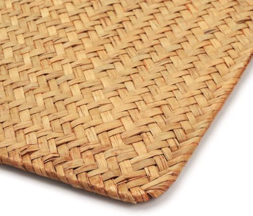10 Pack Rectangular Woven Placemats, Rattan Wicker Table Mats, 17" x 12", Natural Seagrass Place Mats for Dining Table