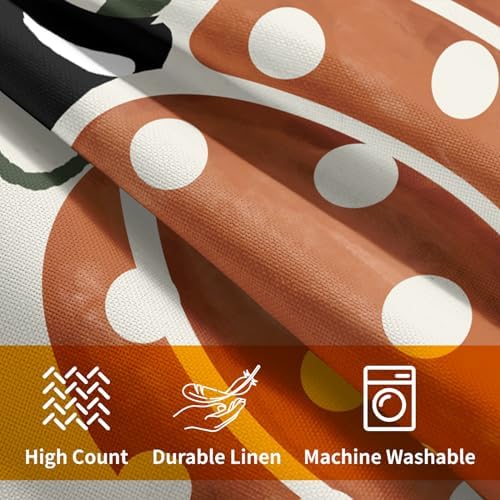 Fall Pumpkin Throw Pillow Cover 16X16 Inch Set of 2 Autumn Orange Pumpkin Outdoor Pillow Cases Polka Dot Beige Thanksgiving Farmhouse Square Cushion Covers for Sofa Couch Porch Patio Home Decor