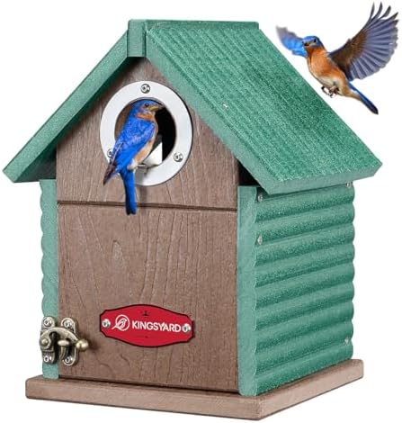 Kingsyard Bluebird House with Predator Guard, Recycled Poly Lumber