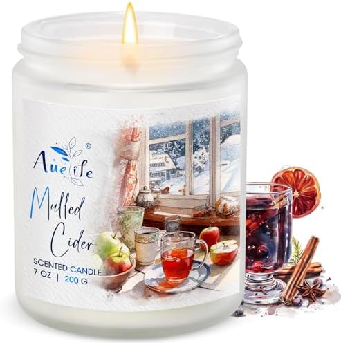 Mulled Cider Candle | Holiday Scented Candles for Home - Apple & Spice Winter Candles, Holiday Aromatherapy Candle Gift for Women & Men, Cozy Christmas Home Décor, Long Lasting Clean Burn