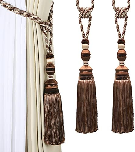 2 Pack Tassel Curtain Tiebacks Drapery Curtain Holdbacks