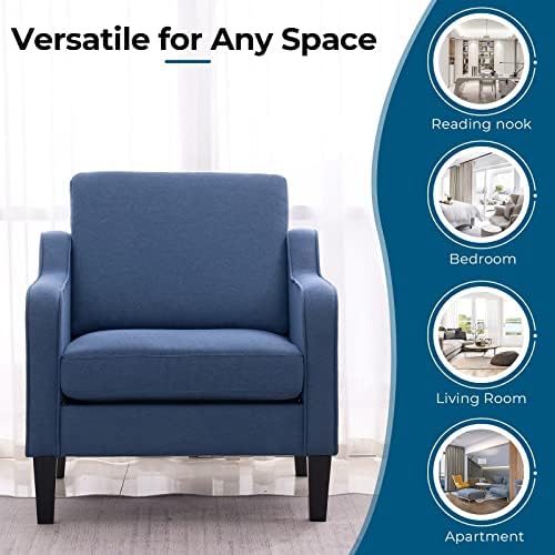 VINGLI Accent Chairs Set of 2, Linen Upholstered Armchair, Living Room