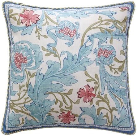 patdrea Designer Vintage Blue Throw Pillow Cover,18"x18"