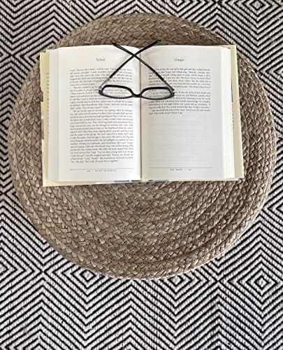 Pouf Ottoman 100% Jute Braided Pouffe (20"x20"x10")