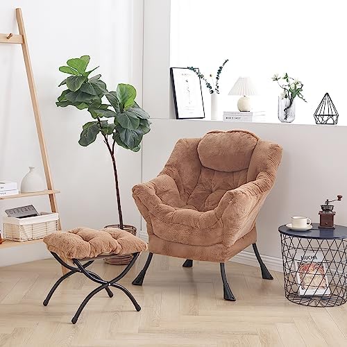 LITA Lazy Chair with Ottoman, Comfy Accent Reading Chair