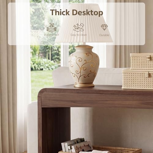 Farmhouse Entryway Table, 43.7" Console Table with Open Shelf
