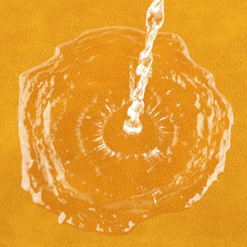 ADRIMER Oval Placemats Set of 6, Wipeable Faux Leather, Yellow