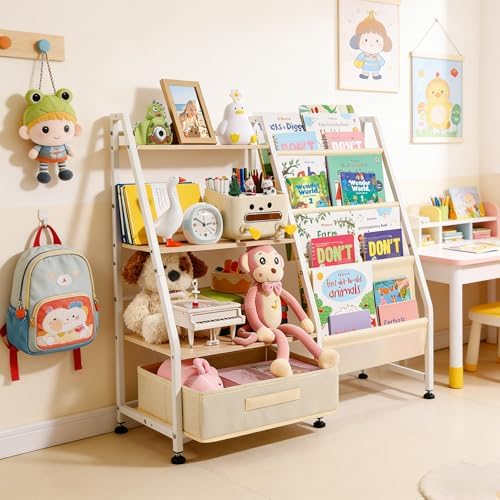 Kids Bookshelf and Toy Storage-Book Shelf for Kids Rooms, Toddler Bookshelf