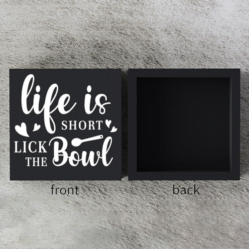 Rustic Wood Sign - Farmhouse Decor - Black Wooden Box - Dining Room, Coffee Shop & Bar Sign