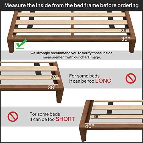 0.68-Inch Horizontal Wooden Bunkie Board/Bed Slats, Enhance Mattress Support, Twin(39"), Beige