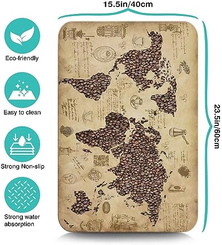 Fun Coffee Mat 23inx15in,Coffee Bar Mat for Countertops,Absorbent Hide Stain Anti-Slip Coffee Bar Accessories Fit Under Coffee Machine Mat,dish Drying Mats for Kitchen