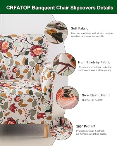 CRFATOP Accent Chair Cover, Stretch Armchair Slipcover for Living Room,52
