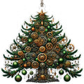 Steampunk Christmas Tree Ornament 2026 with Clockwork Gear Design