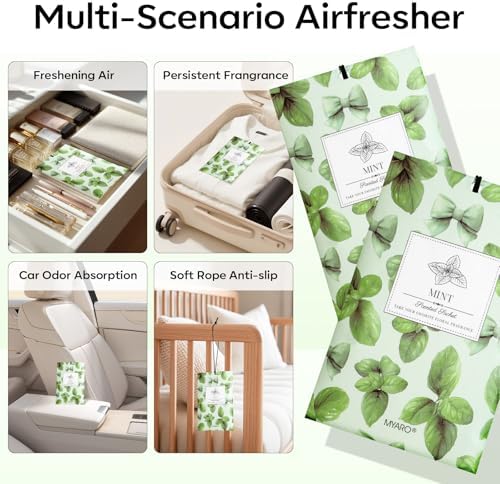 MYARO 20Pcs Peppermint Scented Sachets, Closet Deodorizer Car Air Freshener