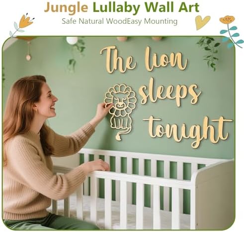 Safari Nursery Decor-The Lion Sleeps Tonight Wooden Sign - Boho Theme for Boys Room, Baby Room, Farmhouse