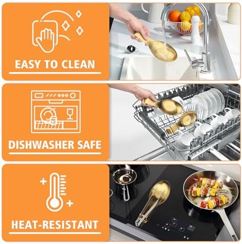 VanlonPro Stainless Steel Spoon Rest, Spatula Ladle Holder, Stainless Steel Utensil Spoon Rest Holder, Brushed Finish, Dishwasher Safe 9.8 x 3.7 Inch (Gold 2PCS)