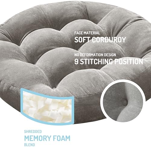 Meditation Cushions Set of 6, Large Floor Pillow for Adults, 22 Inch Round