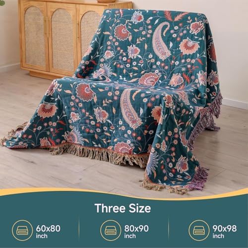 Floral Twin Fall Throw Blanket, White, 60"x80"
