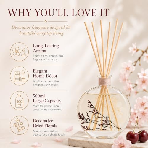 Black Cherry Reed Diffuser, 3.34 Fl Oz
