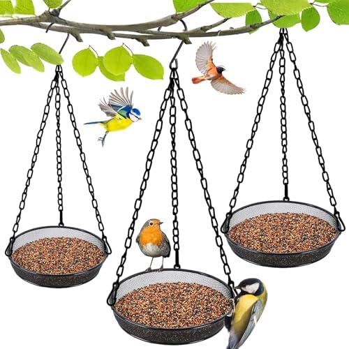 Bird Feeder, Hanging Platform Bird Feeder, Mesh Tray