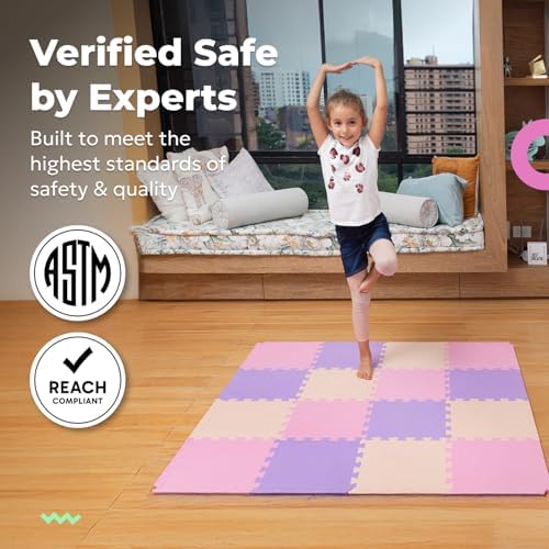 MioTetto Baby Play Mat, Soft Foam Floor Tiles for Kids. Adjustable Interlocking Foam Tiles, Fits with 50x50 Playpen Baby mat for Crawling & Development, Safe & Non-Toxic Playmat for Babies 6-12 Months