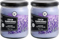 Lavender 2 Pack Odor Eliminating Highly Fragranced Candle - Eliminates 95% of Pet, Smoke, Food, and Other Smells Quickly - Up to 80 Hour Burn time - 12 Ounce Premium Soy Blend