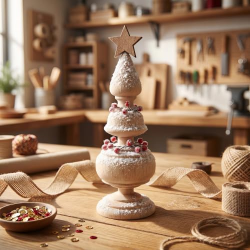 2Pcs Decorative Wood Finials 2.4 x 6.3" Accessory