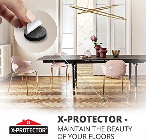 Felt Furniture Pads X-Protector - 48 PCS 1" - Premium Felt Pads (Black)
