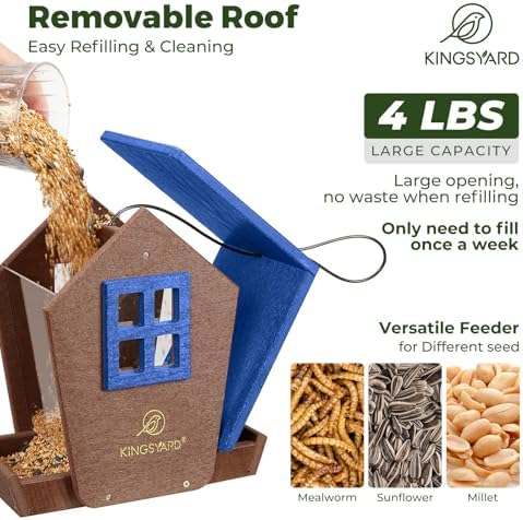 ingsyard 4 lbs Large Bird Feeder House for Outdoors Hanging