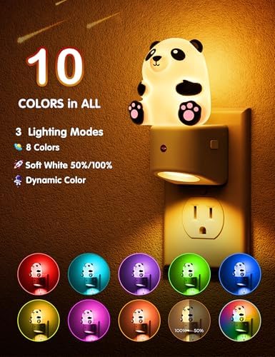 L LOHAS LED Night Light for Kids, 3D Panda Night Light Plug in