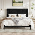 Allewie Cal King Platform Bed Frame with Velvet Upholstered Headboard