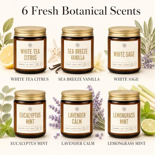 Candles Gifts Set for Women - 6 Pack Soy Wax Candles for Home Scented