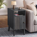 VASAGLE End Table with Charging Station, Narrow Side Table, Nightstand